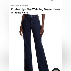 Veronica Beard Blue Flare Wide Leg Jeans